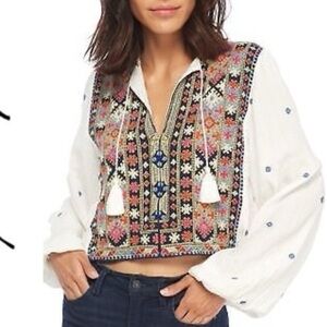 FREE PEOPLE Anthropologie Enter Loveland Blouse size Medium Bohemian.
